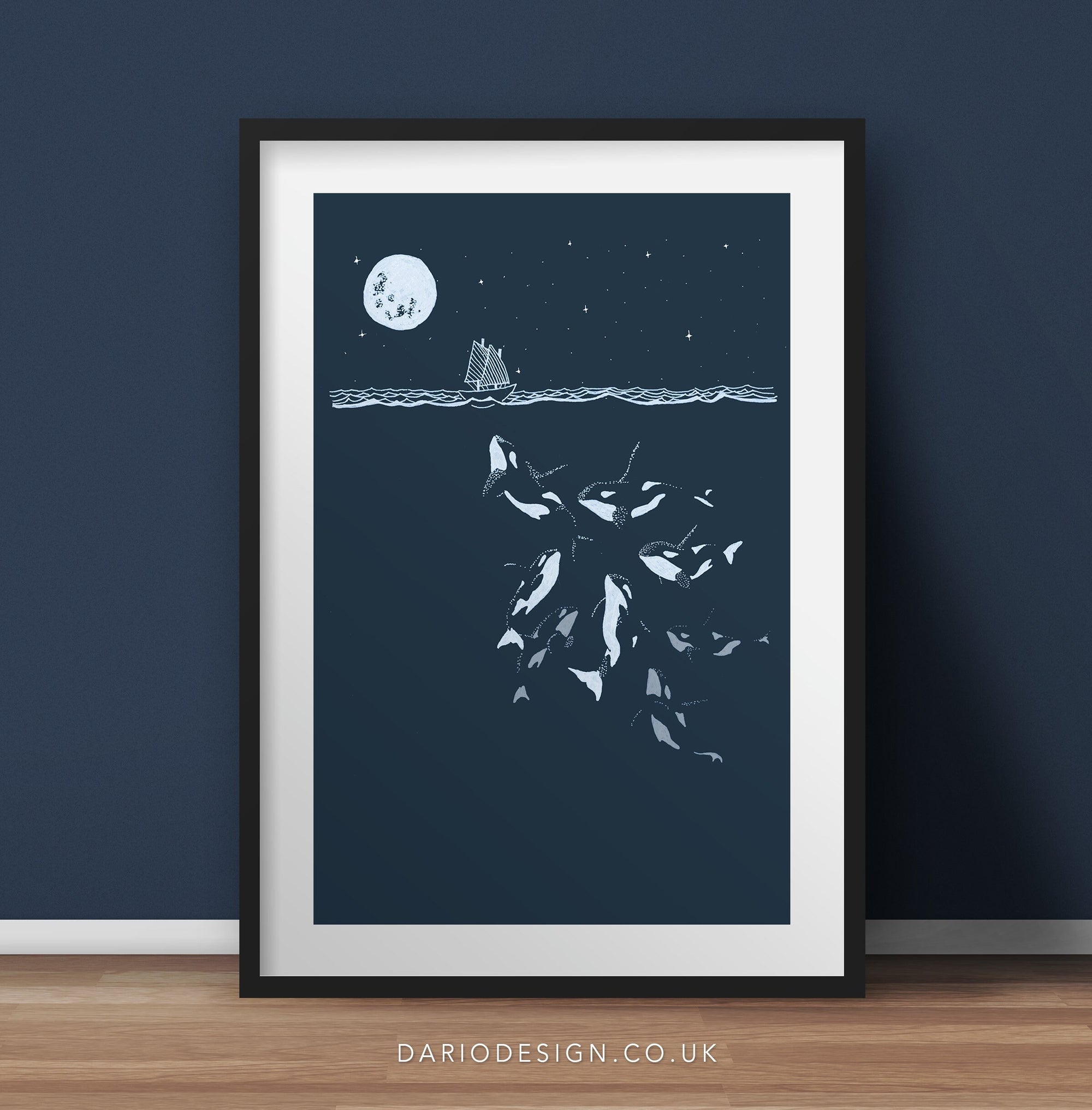 Midnight orca - killer whale print