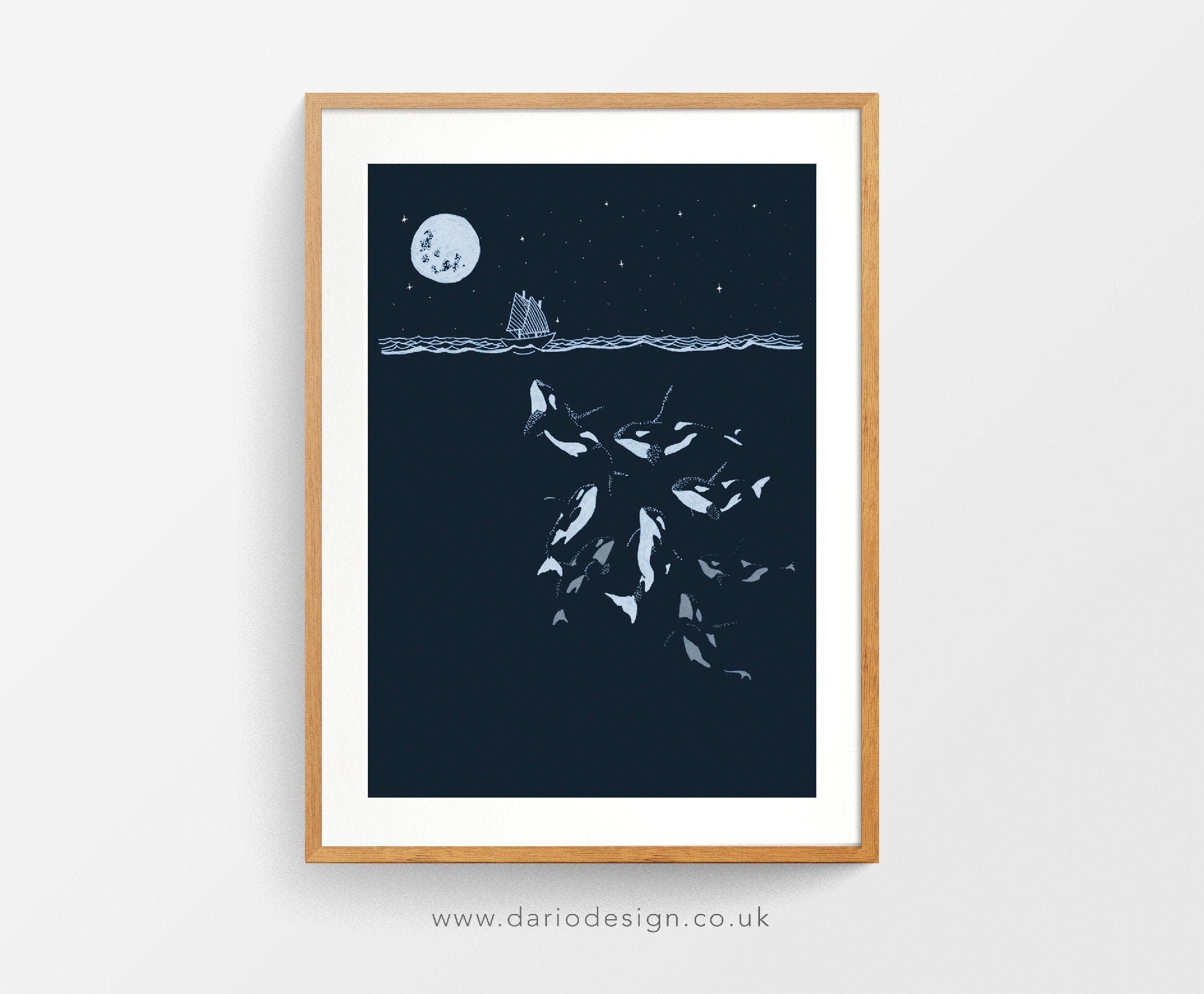 Midnight orca - killer whale print