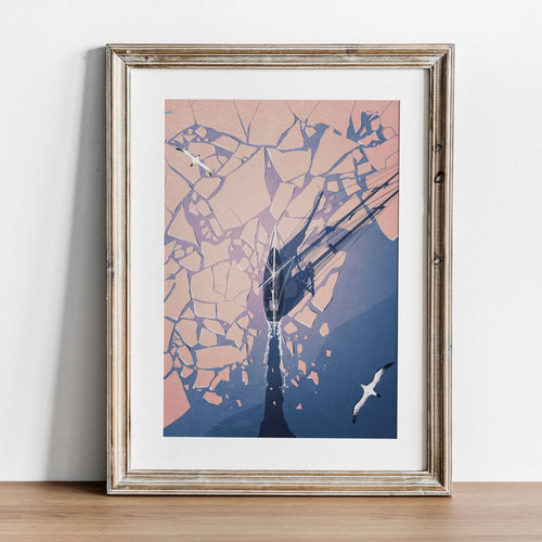 Antarctic Icebreaker illustrated print