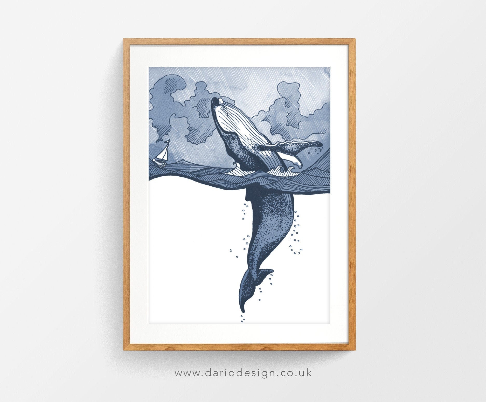 Humpback whale breaching in Stormy Sea