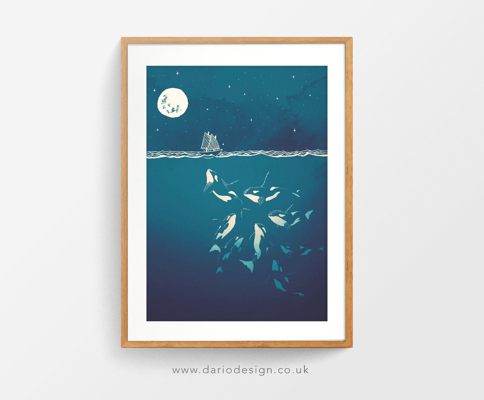 Midnight orca - killer whale print