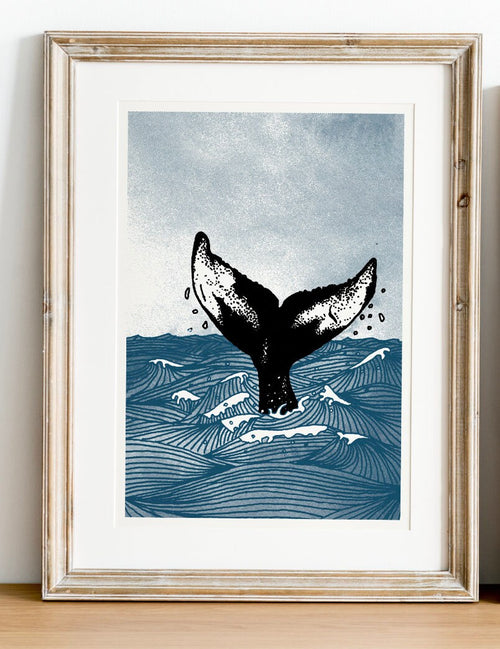 A3 Screen Print - Humpback Whale art