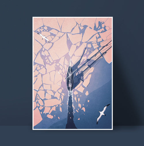 Antarctic Icebreaker illustrated print