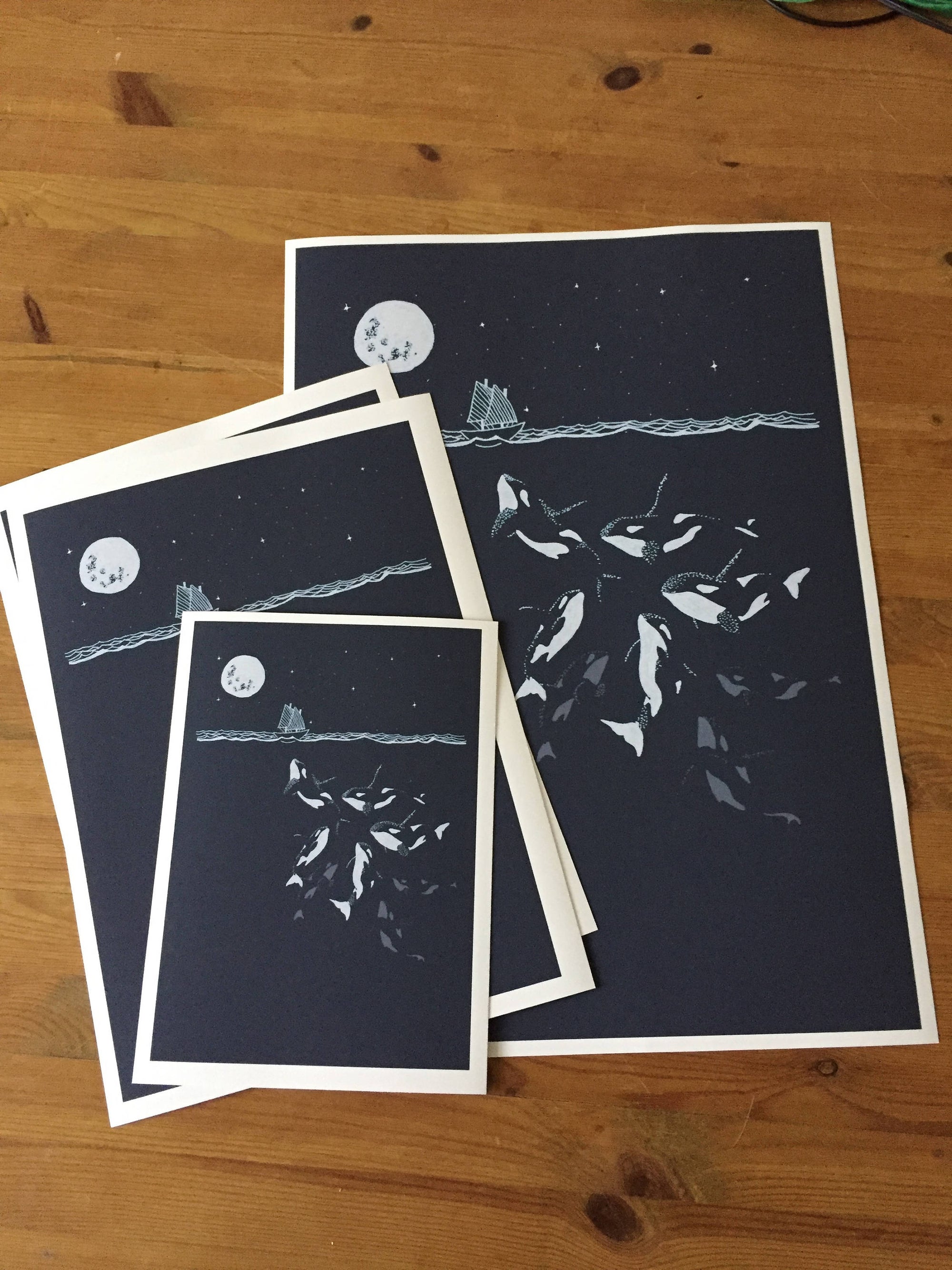 Midnight orca - killer whale print