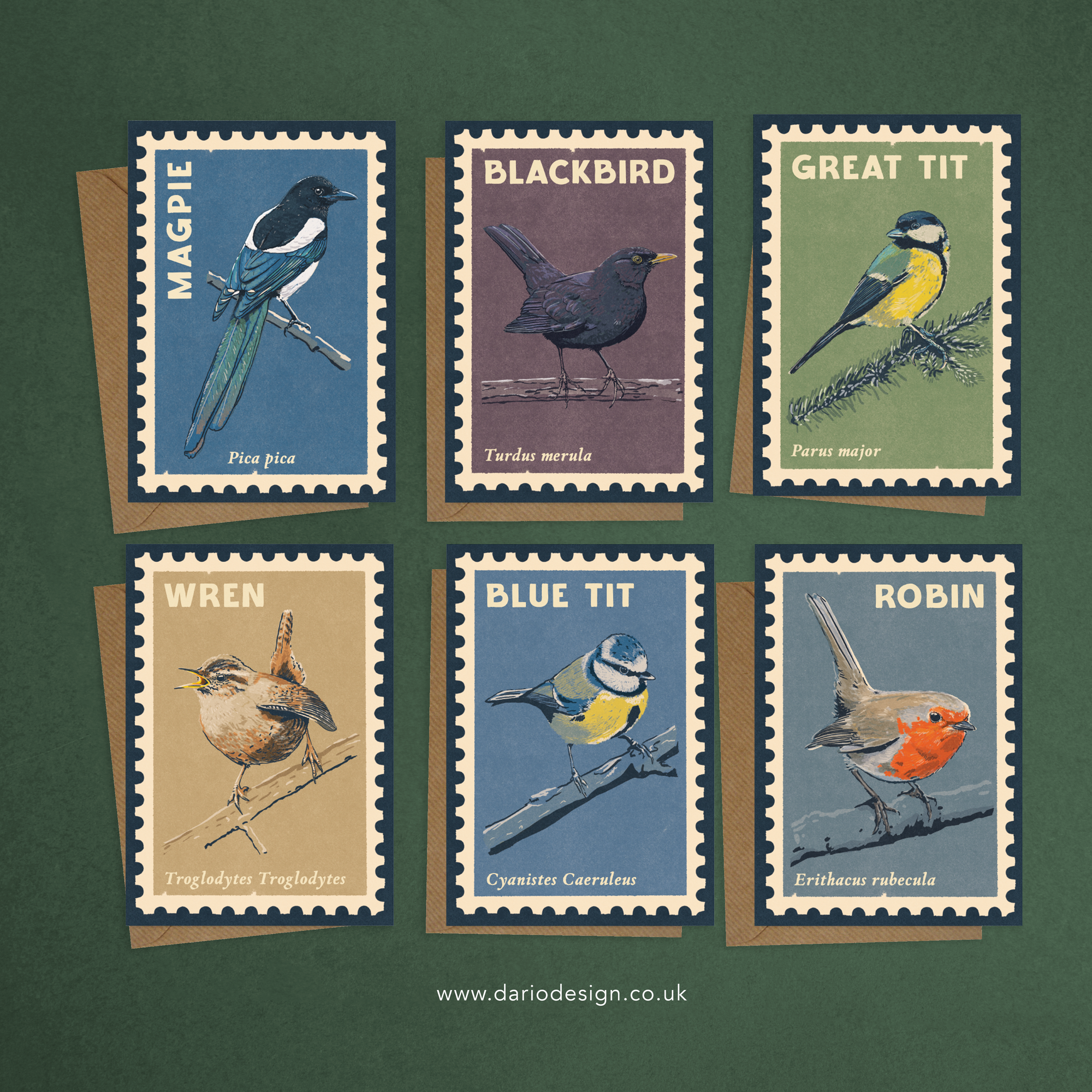 Songbirds - 6x greeting cards