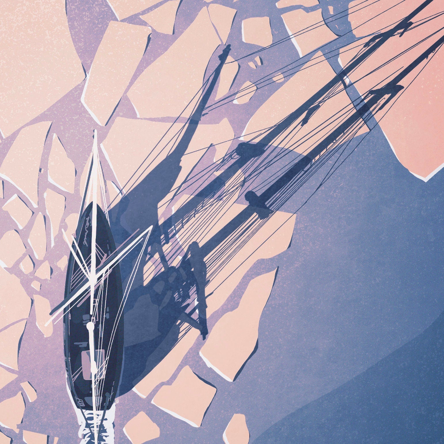 Antarctic Icebreaker illustrated print