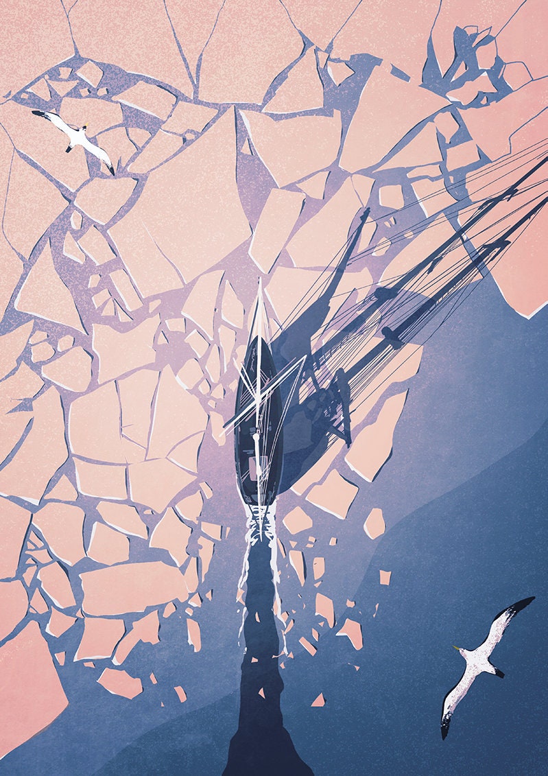 Antarctic Icebreaker illustrated print