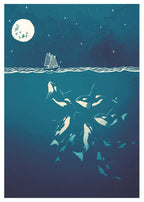 Midnight orca - killer whale print